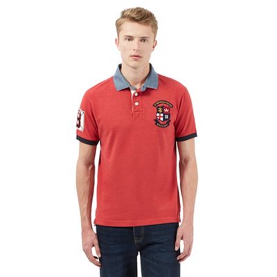 St George by Duffer White England applique collar polo shirt